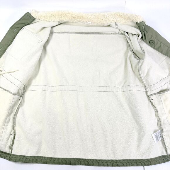 Hang Ten Womens XXL 2X Fleece Shacket Khaki Green Warm Soft Sherpa Collar - Picture 5 of 9